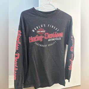 Harley-Davidson Black and Red Long Sleeve Tee